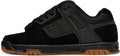 DC Men's Stag Low Top Skate Shoe, Black/Gum, 11 D US