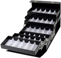 TFCFL Sunglasses Organizer, Sunglasses Slot Display Case,Sunglasses Jewelry Collection Storage Holder Box with Clear Glass Lid PU (48 Slots)