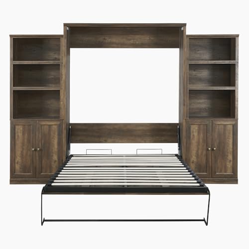 Wood Murphy Bed Cabinet Space-Saving Wall Bed for Apartments and Home Office R16535