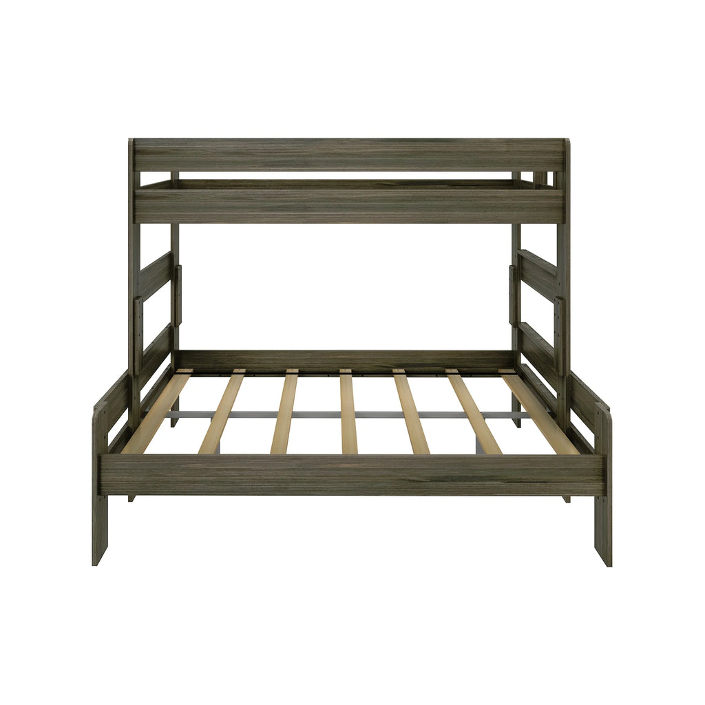 Max & Lily Bunk Bed Twin XL Over Queen Farmhouse Platform Bed Frame, Barnwood Brown A557