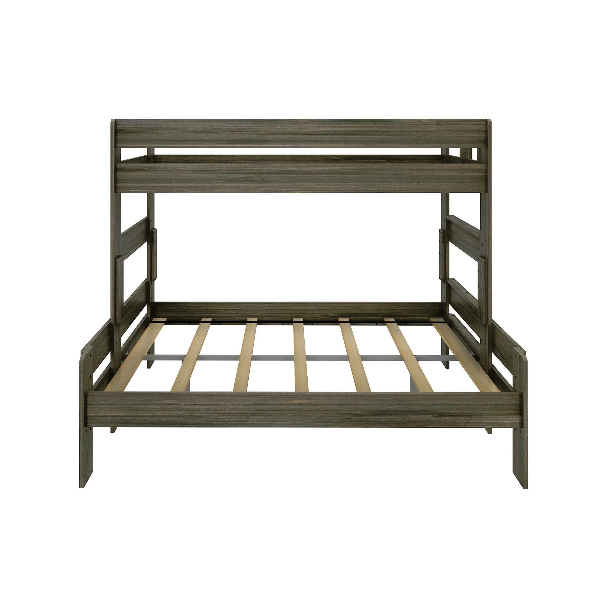 Max & Lily Bunk Bed Twin XL Over Queen Farmhouse Platform Bed Frame, Barnwood Brown A557