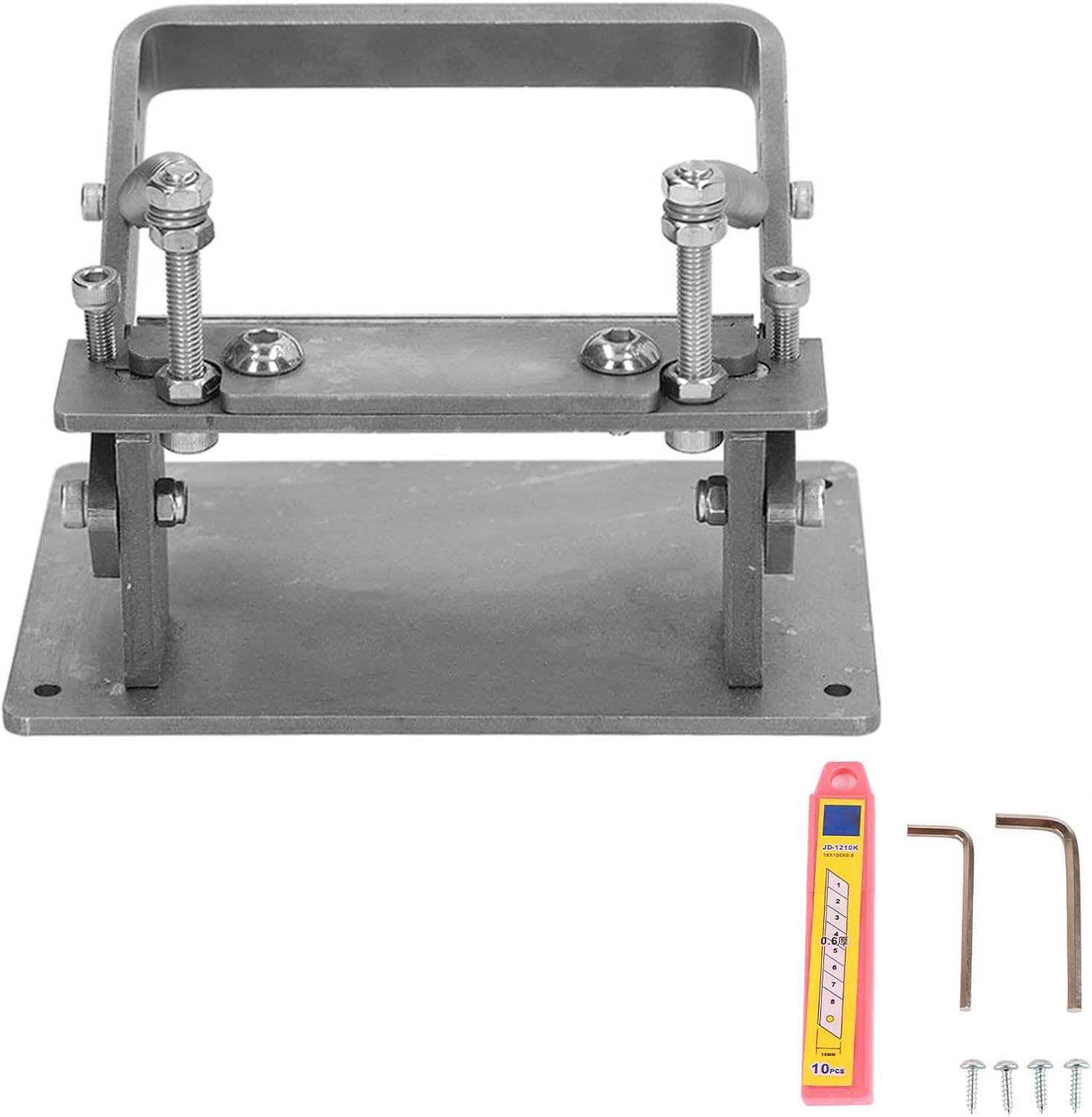 Manual Leather Peeling Machine DIY Lightweight Stainless Steel Accurate Cutting Leather Skiver Peeler Splitter for Home Crafting, includes Screws Wrenches and Blades, Easy