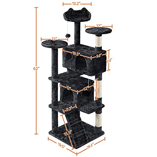 Yaheetech 54in Cat Tree Tower Condo Furniture with Scratch Post Y196