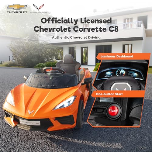 Chevrolet Corvette C8 12V Kids Electric Ride-On Car with Remote Control K879