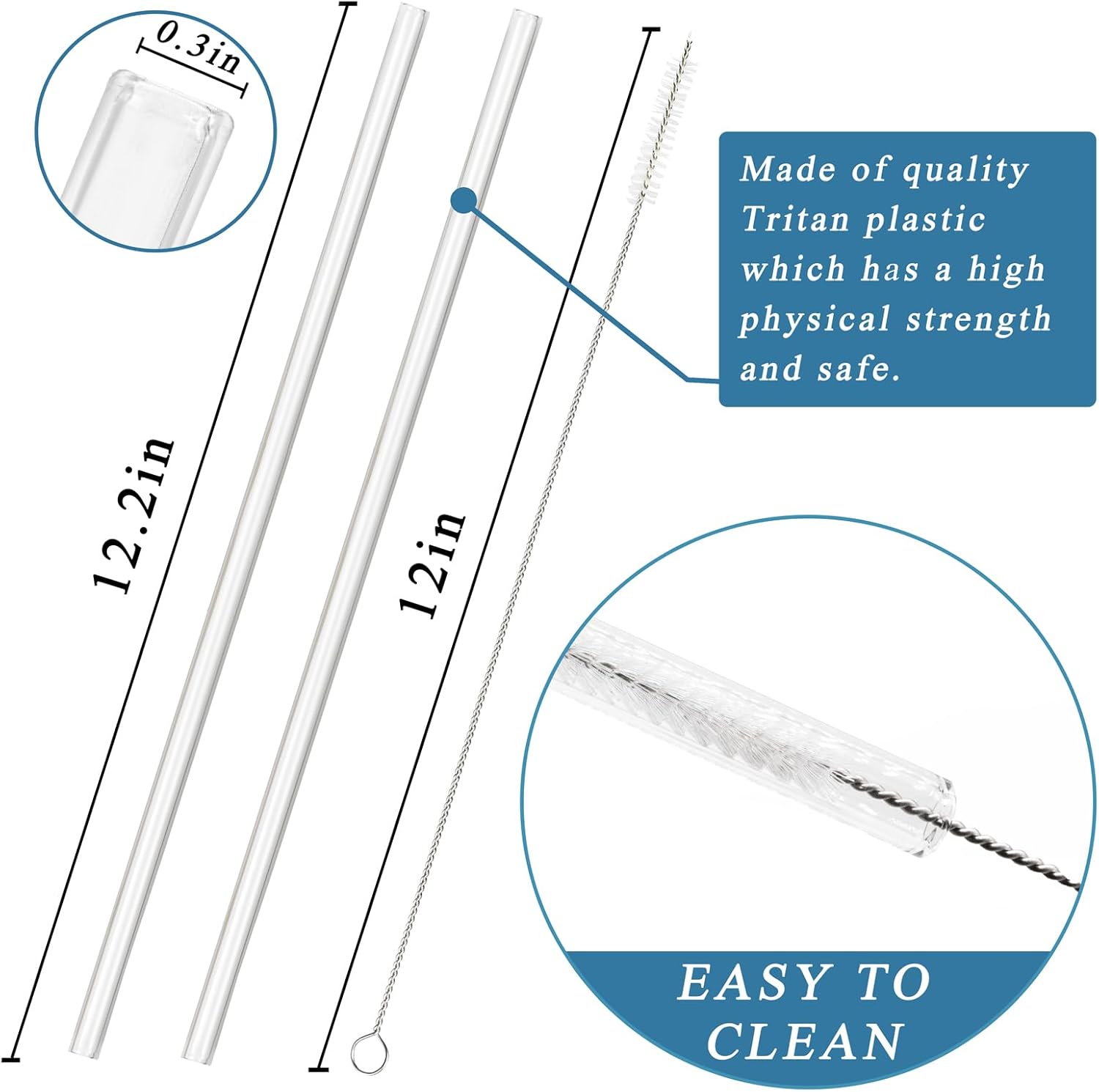 40oz Tumbler Lid Compatible with Stanley, 2 Pack Replacement with Straws and Cleaning Brush - Cream I593