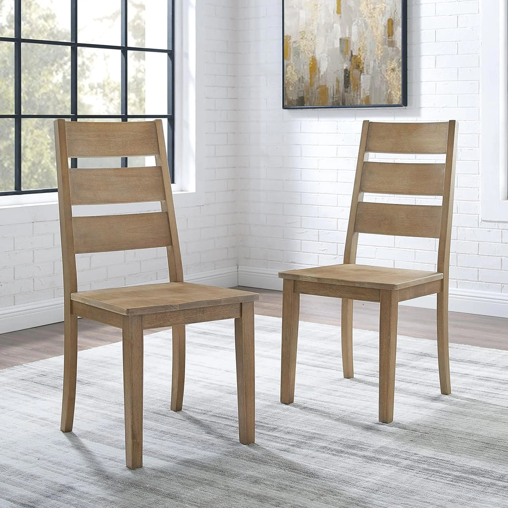 Joanna 2-Piece Ladder Back Dining Chair Set, Rustic Brown R5313