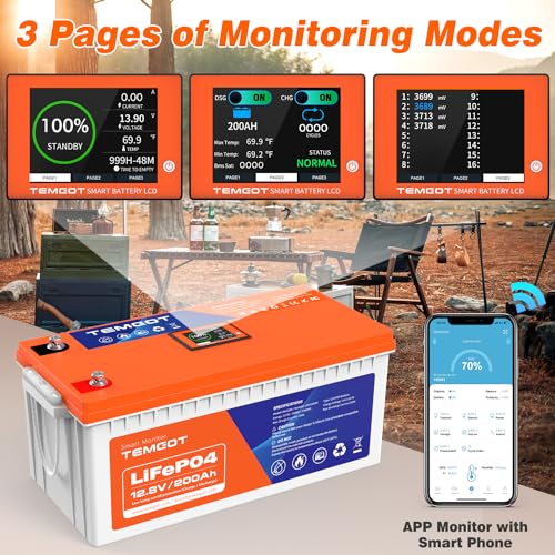 12V 300Ah LiFePO4 Lithium Battery with Smart Display and APP Monitoring C32228