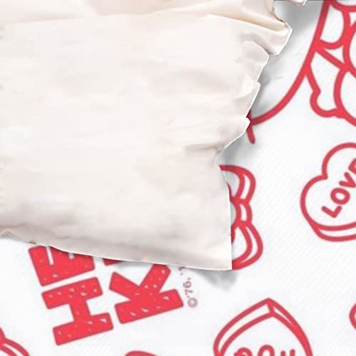 Pink Black Hello Cat Kitty 3pcs Comforter Duvet Cover Set L690