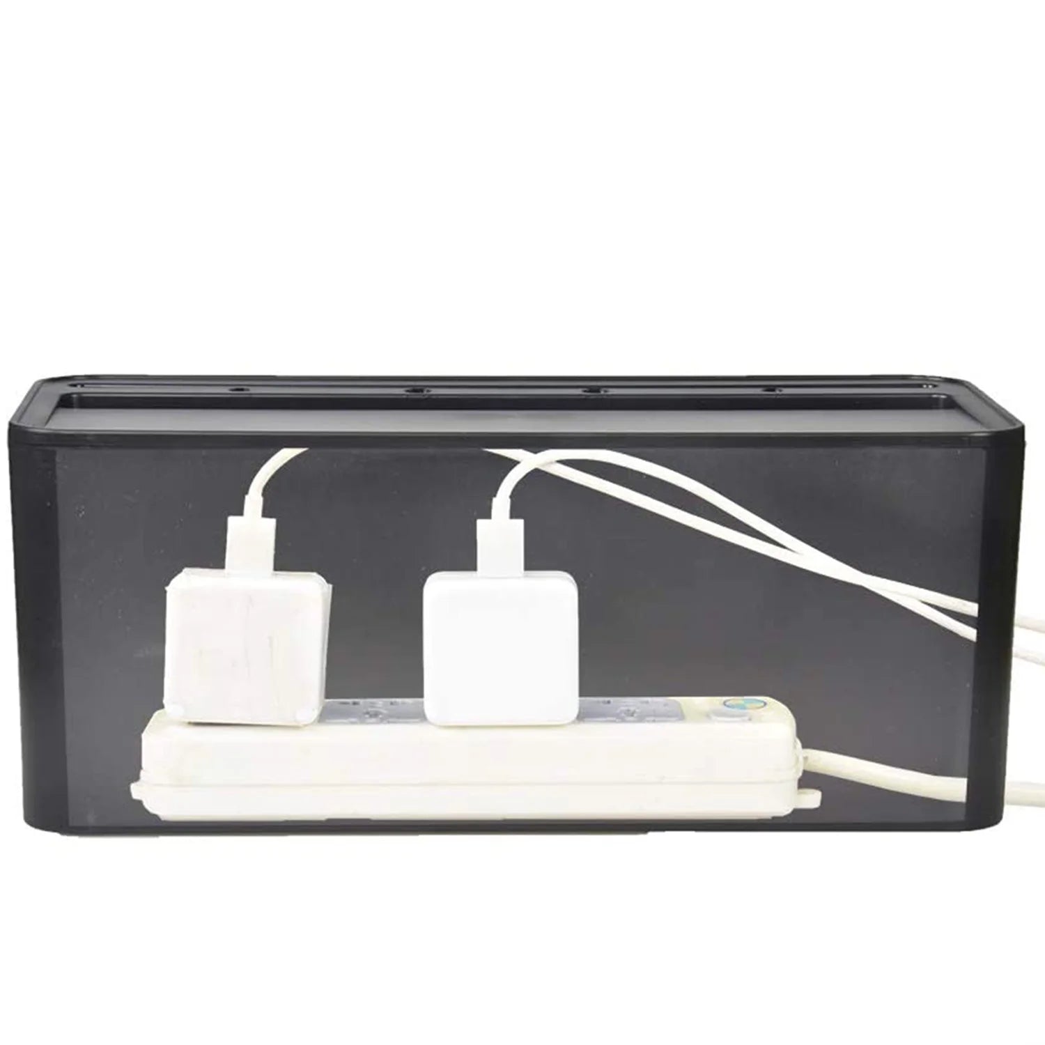 Cable Management Box for Desk, Power Strip Holder (Black) B6224