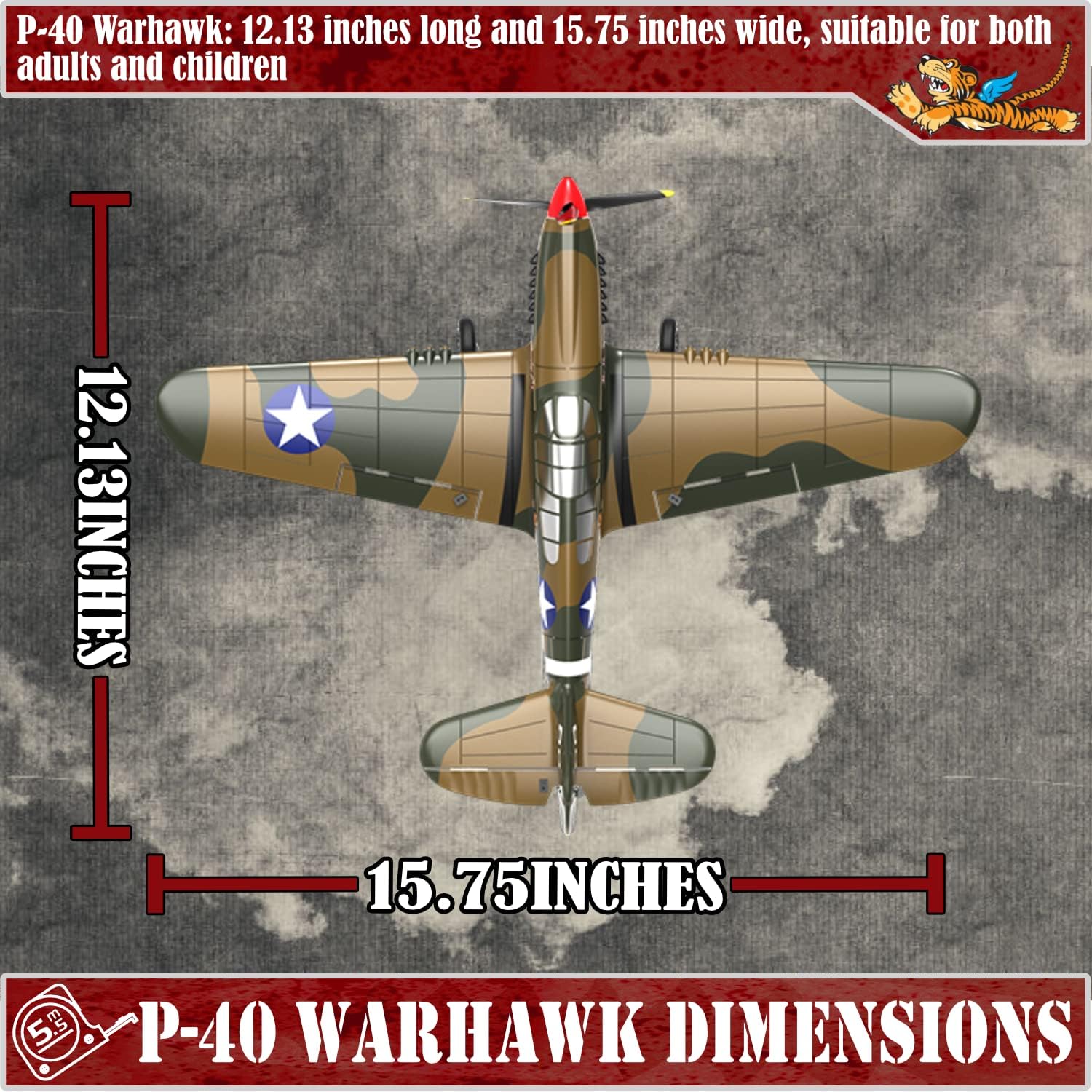 LEAMBE RC Plane P-40 Warhawk 4 Channel Remote Control Airplane Ready to Fly A5281