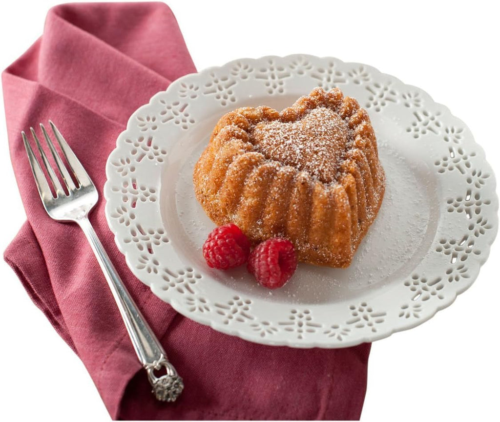 Nordic Ware Elegant Heart Cakelet Pan, Metallic J508195