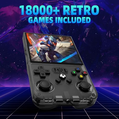 R36MAX Retro Handheld Game Console 64GB Preloaded Portable Emulator with 4.0-in HD IPS Screen E294502
