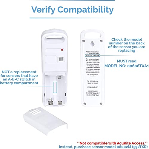 AcuRite Wireless Indoor Outdoor Temperature and Humidity Sensor (06002M) White X5101