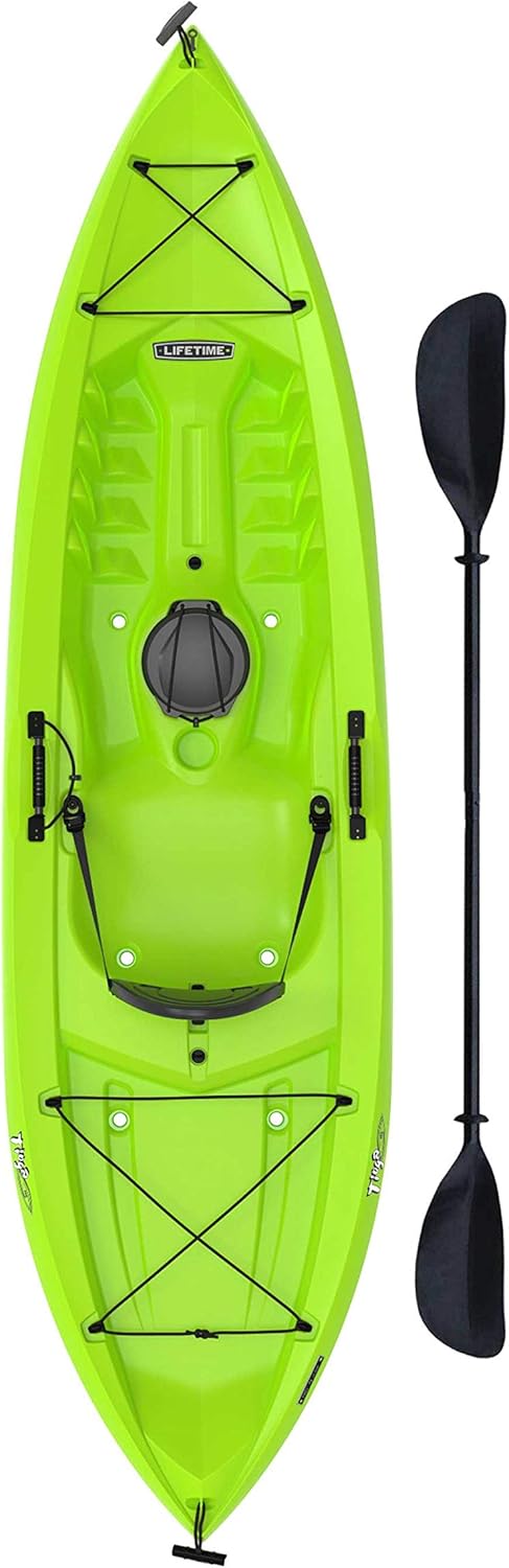 Lifetime Tioga Sit-On-Top Kayak with Paddle, Lime, 120"