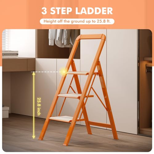 Folding Step Stool for Adults with Anti-Slip Pedals B40929