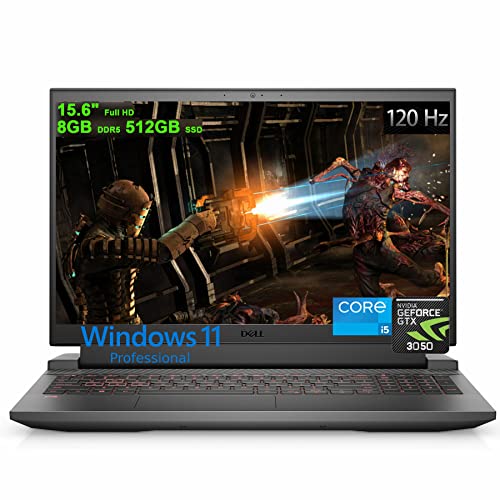 Dell G15 5000 5520 15 Gaming Laptop | 15.6" FHD WVA 120Hz | 12th Gen Intel 12-Core i5-12500H (>i7-11850H) | 8GB DDR5 256GB SSD | GeForce RTX 3050 4GB | Backlit USB-C HDMI RGB Camera Win11Pro Gray