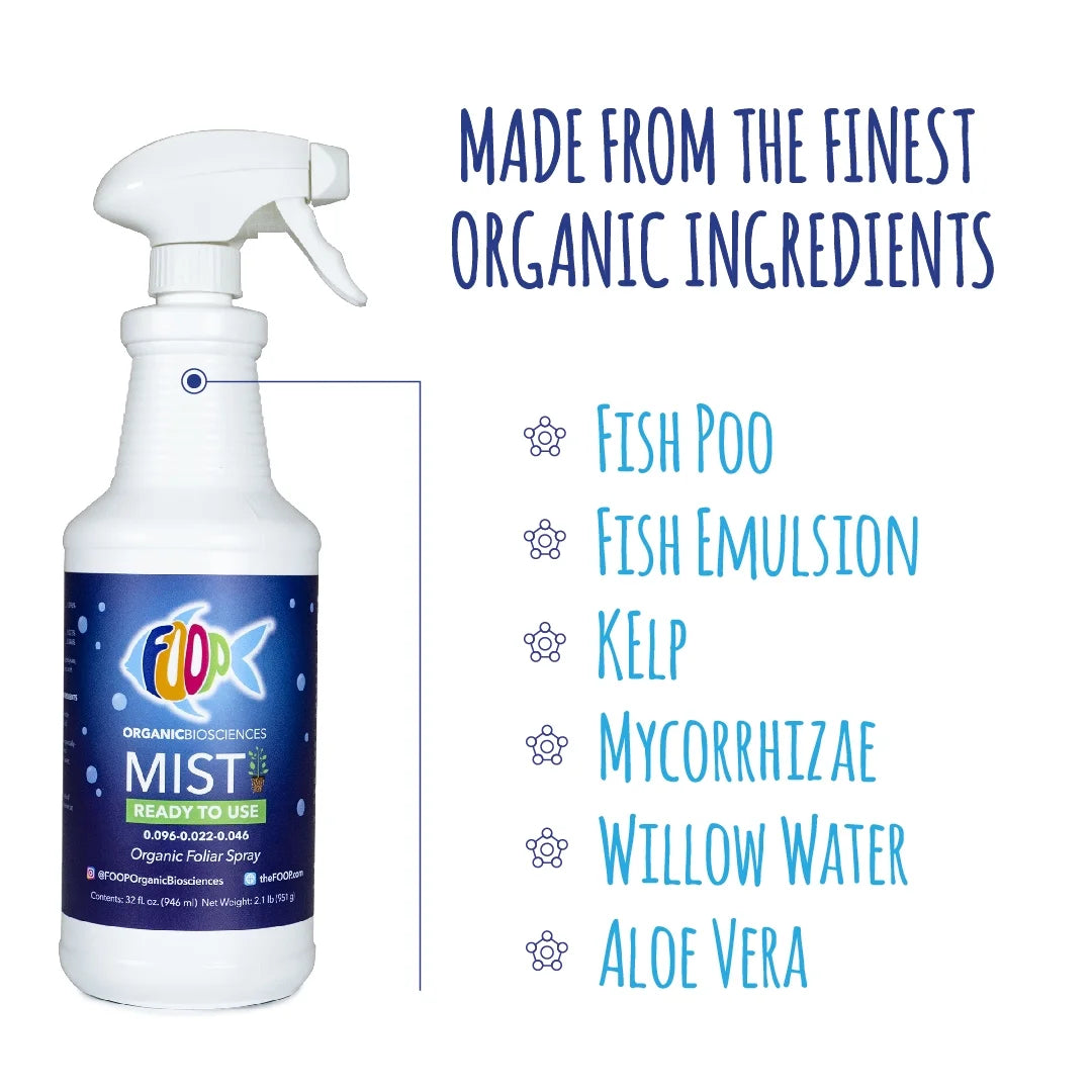 FOOP Mist Organic Foliar Spray for Plant Growth, 32oz 2 Pack Z7464
