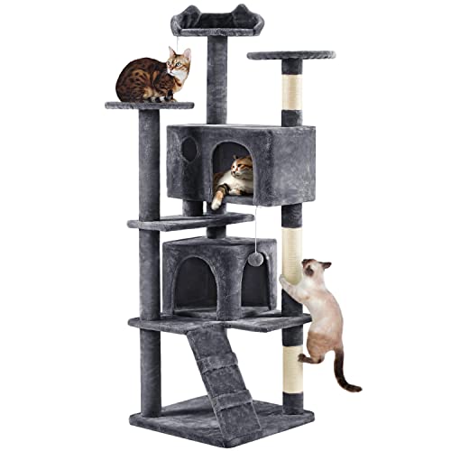 Yaheetech 54in Cat Tree Tower Condo Furniture with Scratch Post Y196
