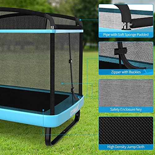 GYMAX 6FT Toddler Trampoline with Swing & Safety Net, Indoor/Outdoor C259094