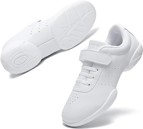 Cheer Shoes Girls White Cheerleading Dance Shoes Youth Athletic Training Sneakers T400