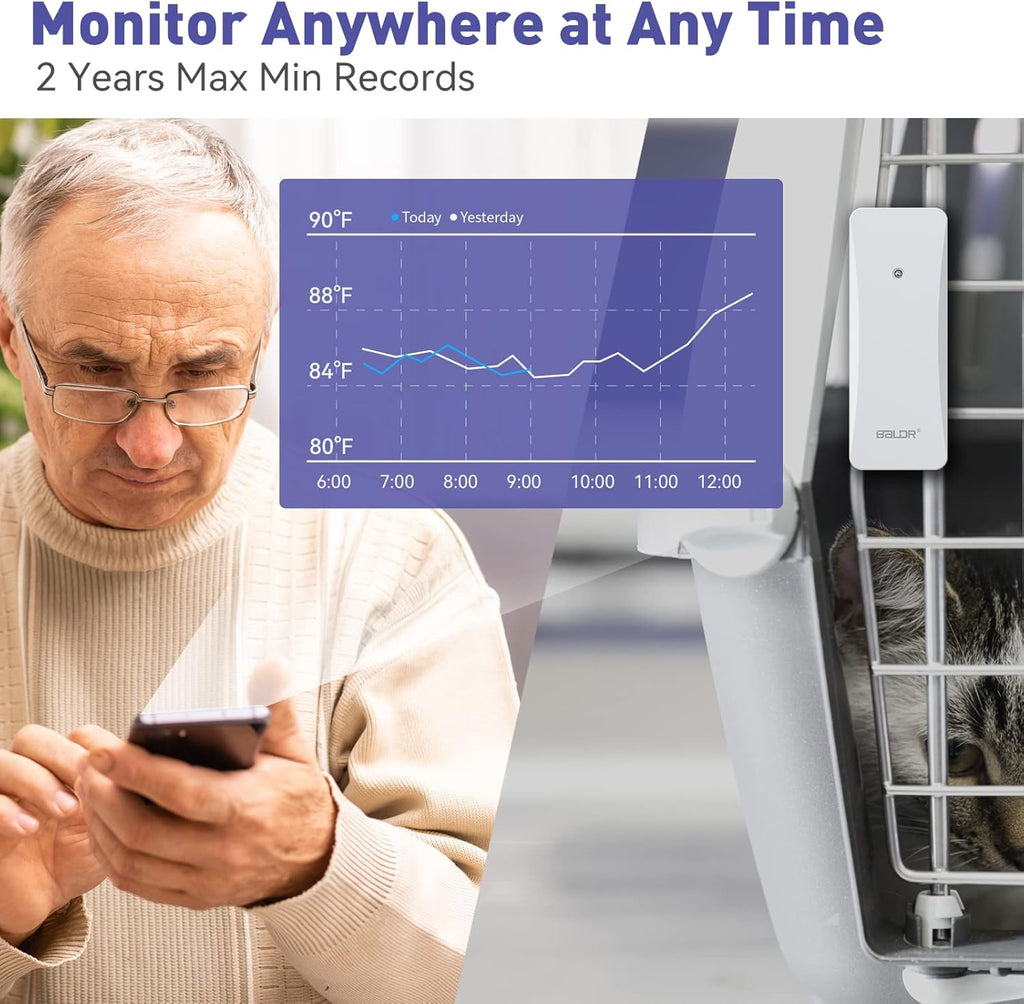 BALDR WiFi Weather Station, Wireless Indoor Outdoor Thermometer with App R4500
