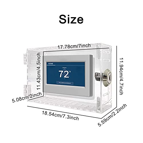 Universal Thermostat Lock Box with Key, Clear Acrylic Cover, 7.3 x 4.7 x 2.2 inch W96382