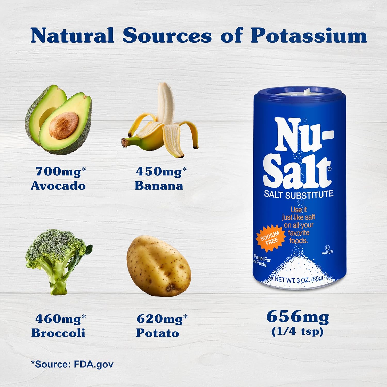 Nu-Salt Salt Substitute 3 oz Crystals (Pack of 6) S280
