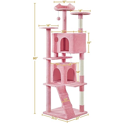 Yaheetech 54in Cat Tree Tower Condo Furniture with Scratch Post Y196