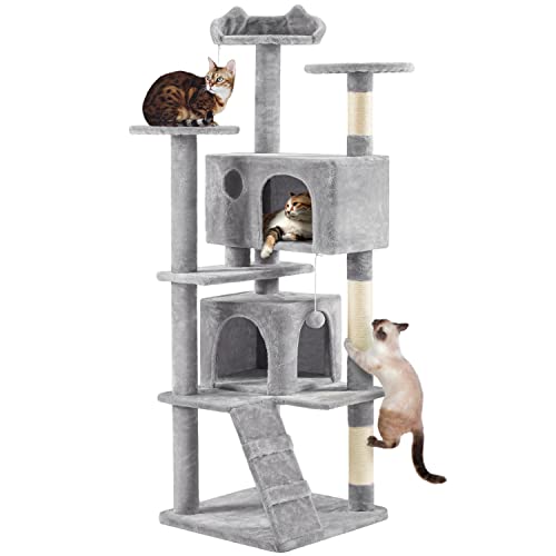 Yaheetech 54in Cat Tree Tower Condo Furniture with Scratch Post Y196