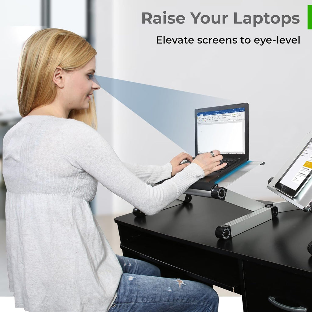 WorkEZ Executive Adjustable Ergonomic Aluminum Laptop Cooling Stand D69902