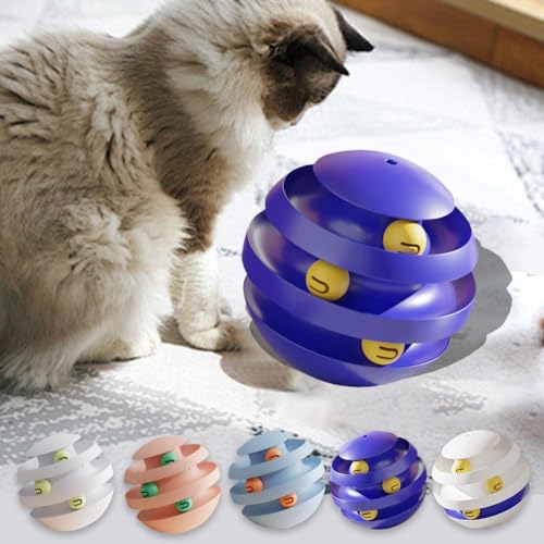 3 Tier Cat Turntable Toy with Moving Balls (Deep Blue) W926