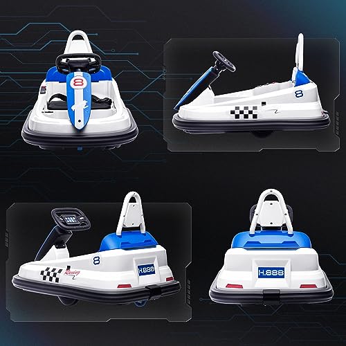 Aosom Toddler Bumper Car 6V Electric Ride-On with EVA Bumper Edges, Red X8428
