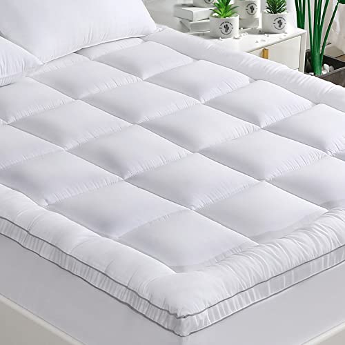 GRT Cooling Mattress Pad Cover Rayon from Bamboo Twin XL Size, Extra Thick Quilted Fitted Mattress Topper with 19 Inches Deep Pocket, Ultra Soft Breathable and Noiseless Mattress Cover