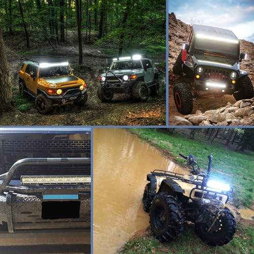 Nilight 18024C-A 420W 20Inch Triple Row LED Light Bar for Trucks, White F37862