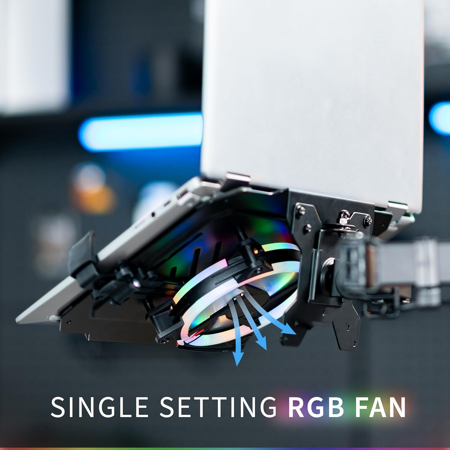 VIVO Adjustable 12-15.6 inch Laptop Desk Mount Stand with RGB Fan, Black L574632