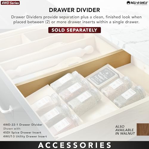 Rev-A-Shelf Trim-to-Fit Silverware Drawer Organizer, Natural Maple Wood, 9 Compartment K465647
