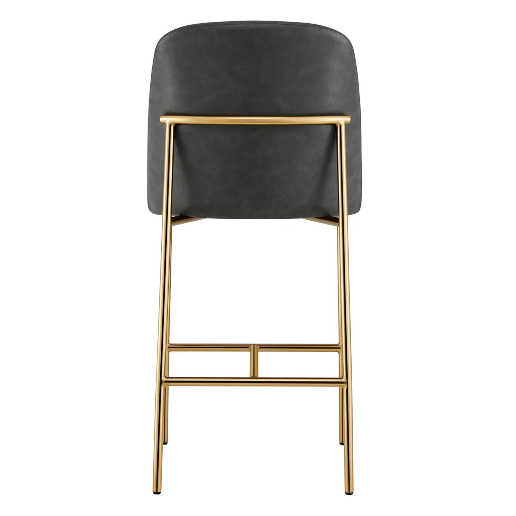 CHITA Modern Counter Height Bar Stool Set of 2, 27 inch, Faux Leather Y647