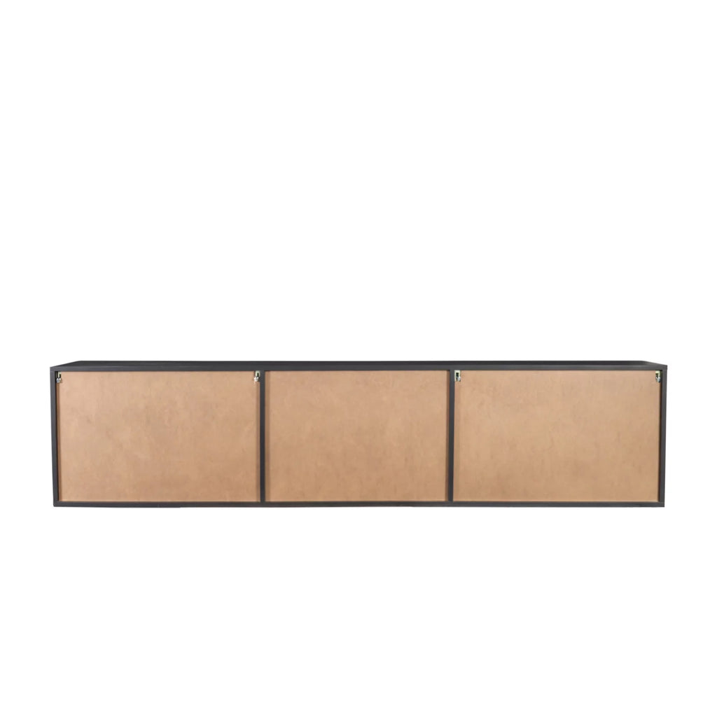Floating TV Stand with Shelf and Clamshell Doors, High Gloss B46123