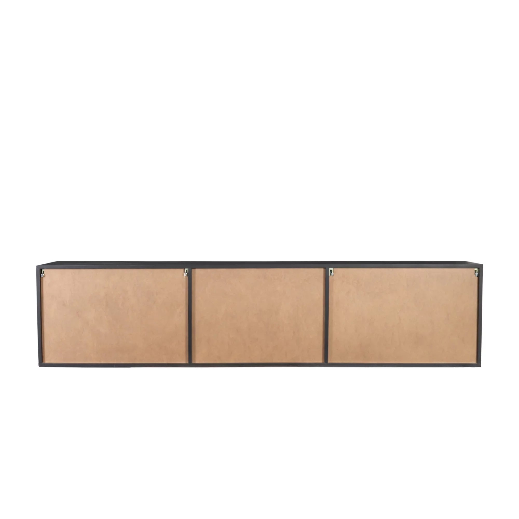 Floating TV Stand with Shelf and Clamshell Doors, High Gloss B46123