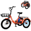 ABORON Electric Tricycle for Adults, Aluminum 20" E-Trike, 500W Power 48V 14.5Ah Lithium Battery UL Certified, Front Suspension 3 Wheels Ebike, Front Basket