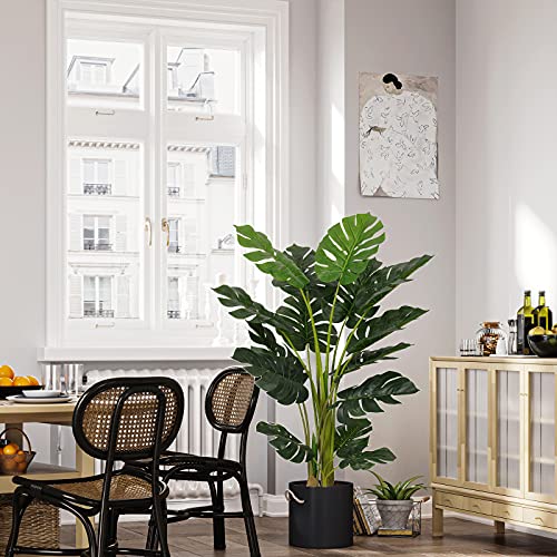 VIAGDO Artificial Monstera Deliciosa Plant 4ft Tall, Faux Tropical Palm for Home Office Decor F5082