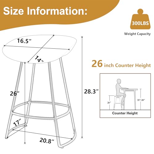 Andeworld Swivel Barstools Set of 4, 30" Bar Height Chairs, White L7842