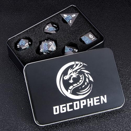 Metal DND Cat Dice 7PCS Polyhedral RPG Dice Set with Gift Case B373640