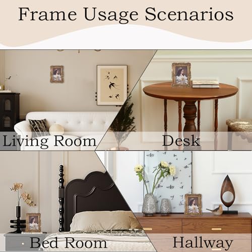 Antique Picture Frames 8x10 Vintage Victorian Ornate with Glass, Black S55546