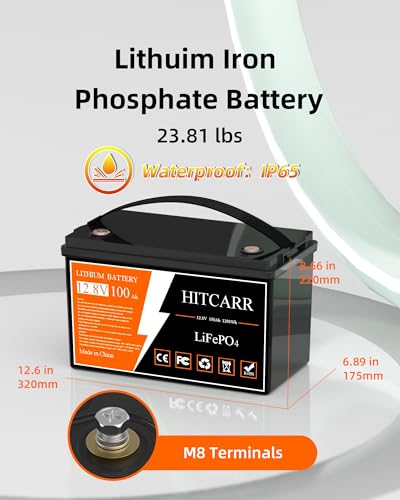 12V 100Ah LiFePO4 Battery with BMS for Solar, Marine, RV B6772