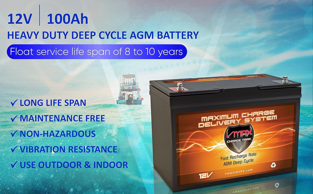 VMAX MR127-100 12V 100AH AGM Deep Cycle Group 27 Battery Q542