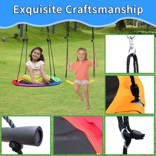 Metal Swing Set for Kids 3-12 with 2 Swings, Glider & Climbing Ladder K392