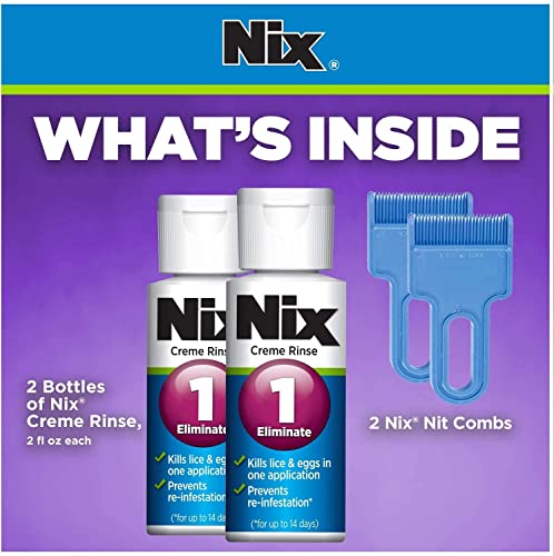 Nix Lice Killing Crème Rinse Family Pack, 4 Fl Oz with 2 Nit Combs D362482