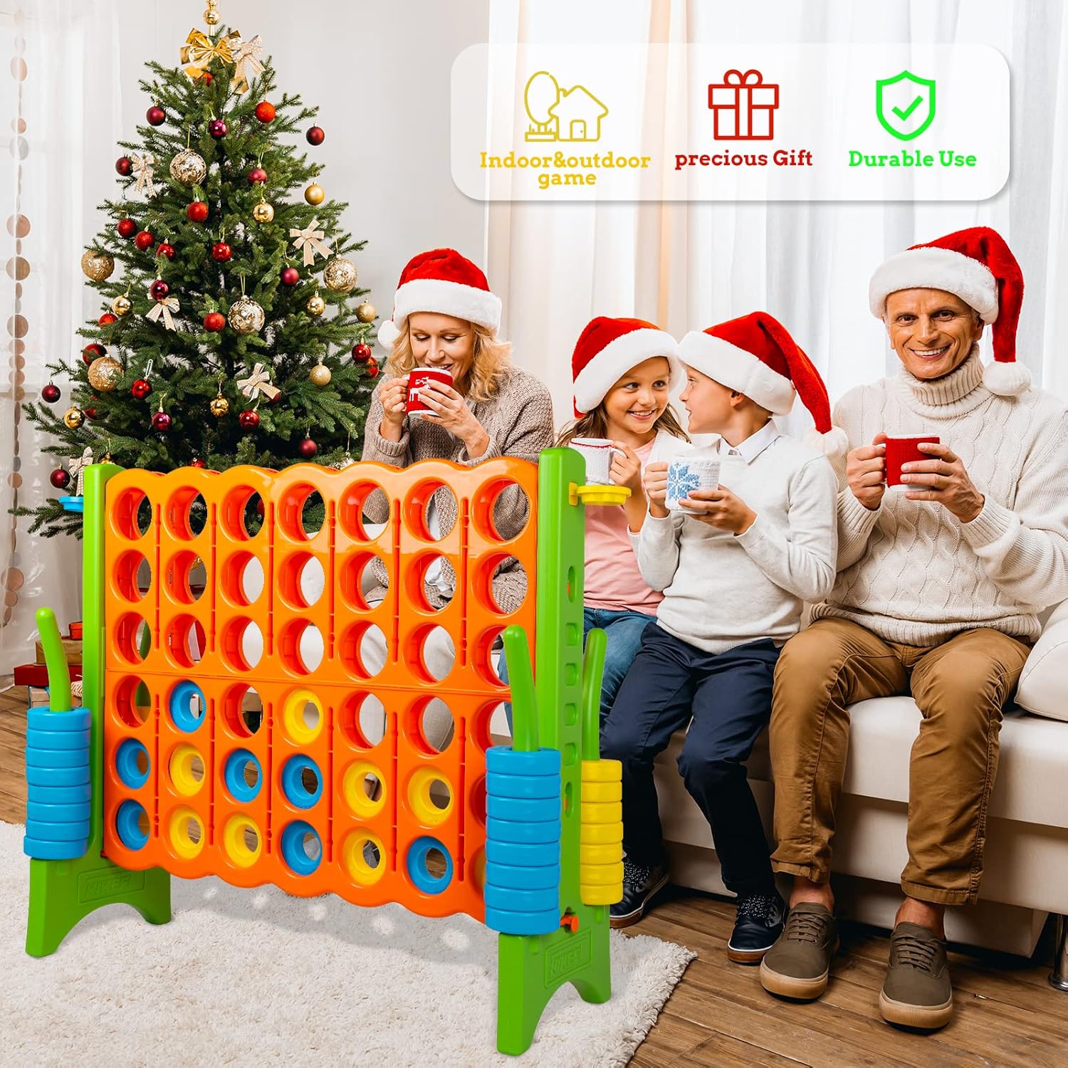 Jumbo Connect in-a-Row Game Set with Carry Bag, 48" Giant Plastic Game for Adults & Kids F261206