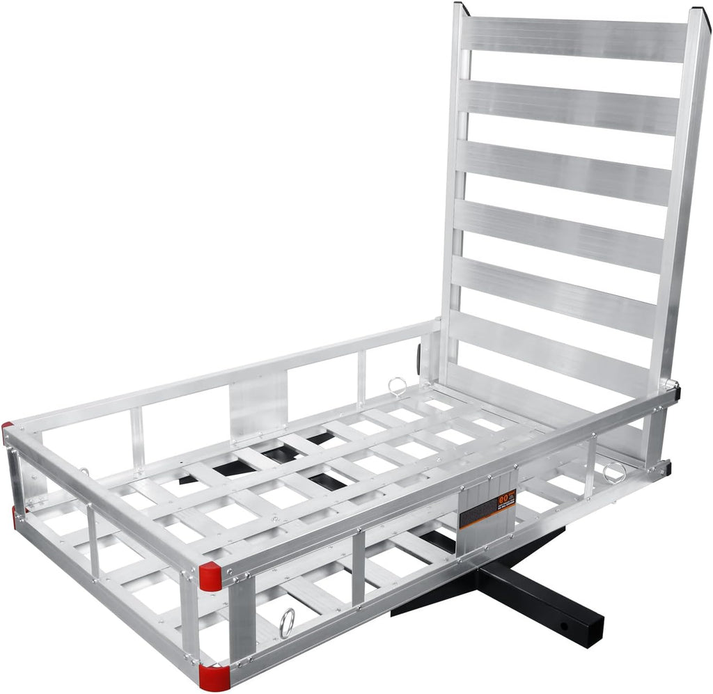 Aluminum Cargo Carrier, 50" x 29.5", 800Lbs Capacity,Hitch Cargo Carrier with Ramp Hitch Mounted Luggage Trailer Hitch Mount Mobility Scooter Wheelchair Carrier, Tow Hitch Cargo Carrier